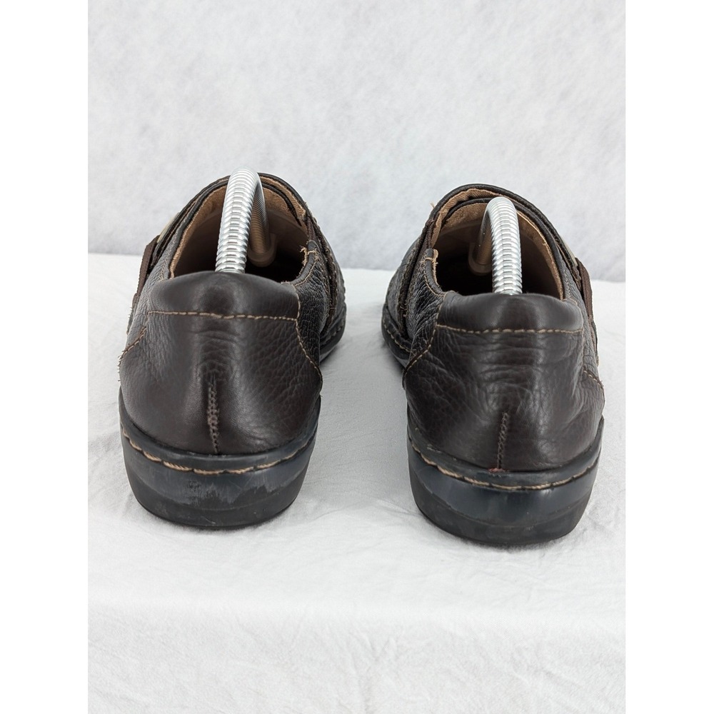 Clarks Womens Brown Leather Slip On Loafers Shoes Side Grommet Sz 6 - Picture 5 of 10
